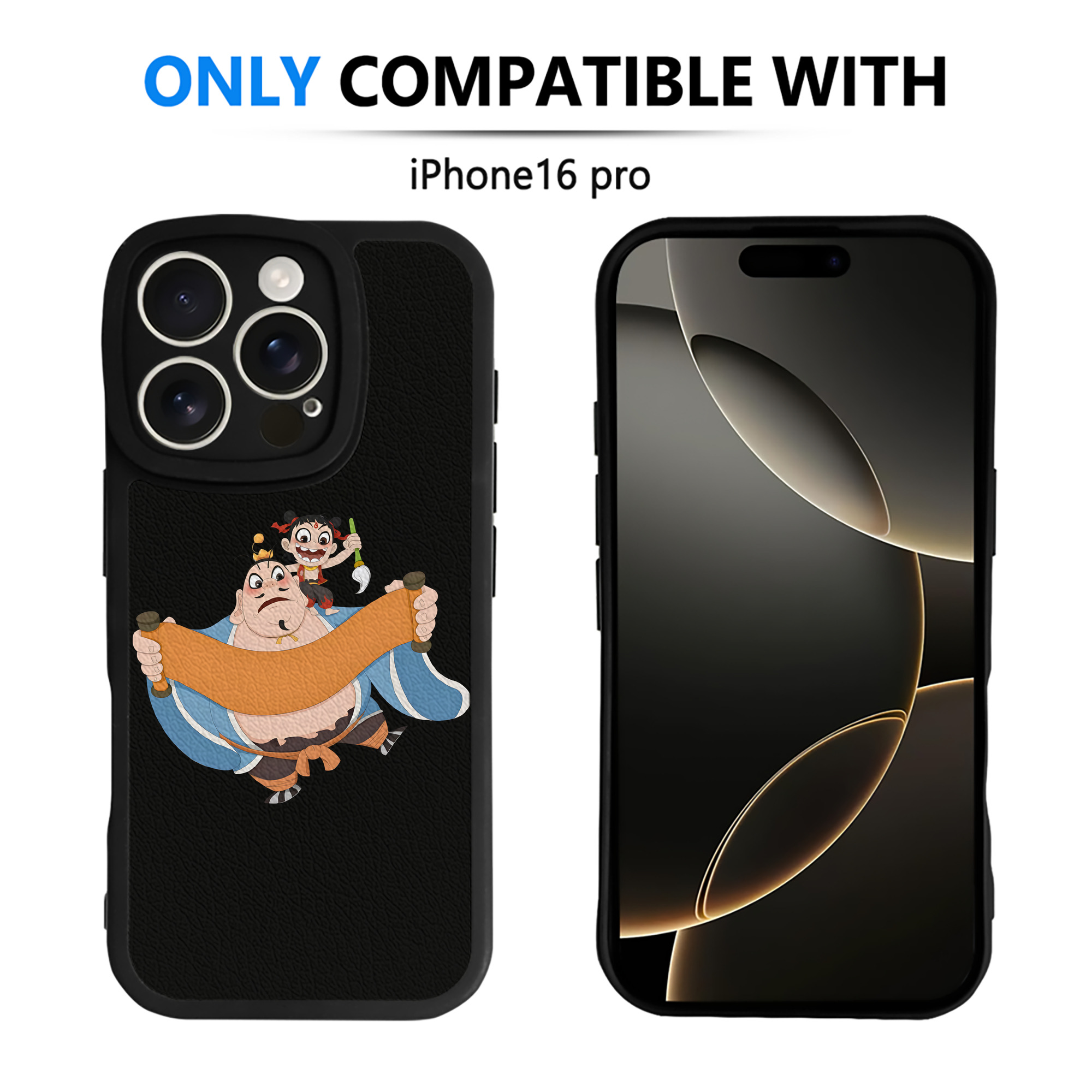 （画像用） Ne Zha 2 ナタ 魔童の大暴れ 【iPhone 16シリーズ対応】シリコンスマホケース（レザー調） 材質：シリコン
